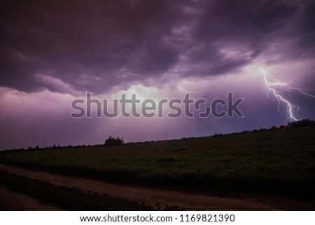 storm at night in summer