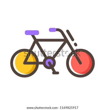 Bicycle icon in line color design vector illustration