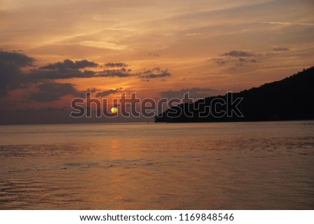 Tropical beach at sunset - nature background