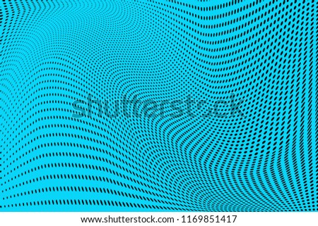 Polka dot blue black halftone pattern. Gradient dots background. Modern vector illustration. Abstract curves. Points backdrop. bright colors dotted spotted pattern