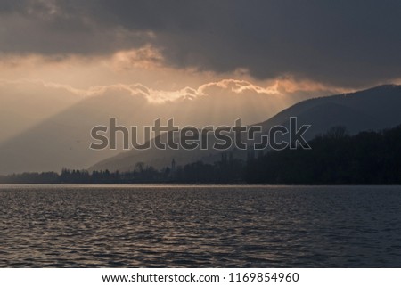 Amazing Tyndall effect from Danube bend: beautiful landscape with interesting lights - Hungary