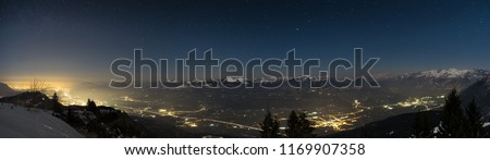 night shots of salzburg und berchtesgaden in winter, seen from roßfeldstraße ("roßfeld road")