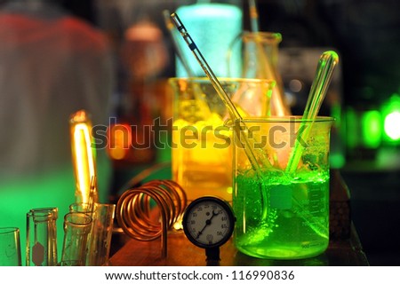 colorful background of chemical lab
