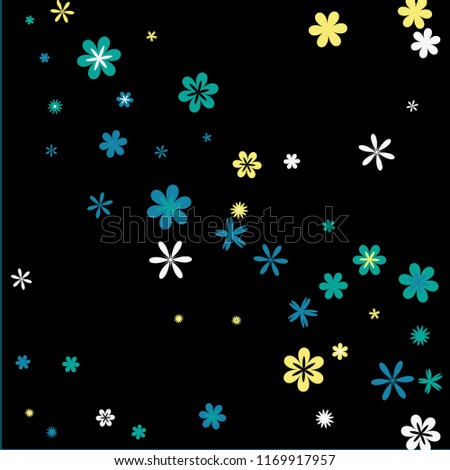 Pretty Floral Pattern with Simple Small Flowers for Greeting Card or Poster. Naive Daisy Flowers in Primitive Style. Vector Background for Spring or Summer Design.
