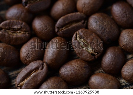 Coffee beans. Coffee beans background. Macro photography