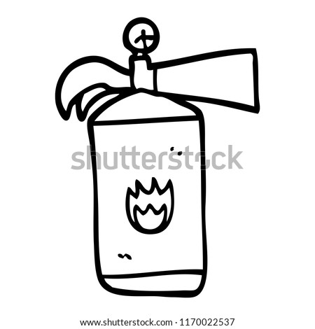 black and white cartoon fire extinguisher