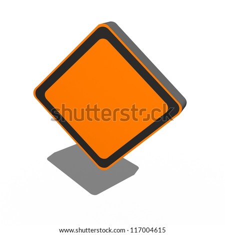 A 3d sign isolated against a white background