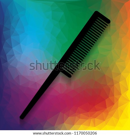 Comb sign. Vector. Flat style black icon on white.