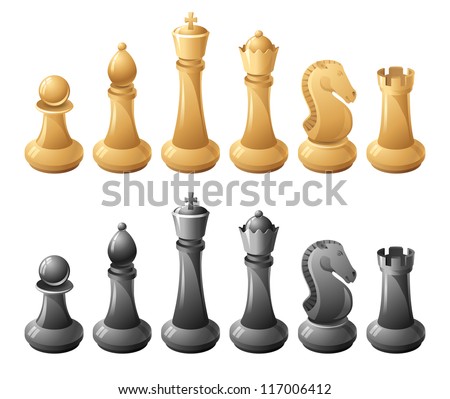 Black and white chessmans