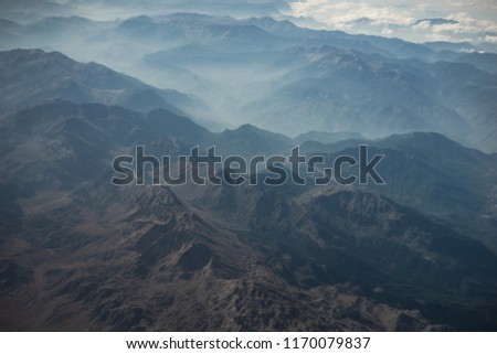Aerial landscape of Taurus mountain range in Minor Asia area in Turkey
