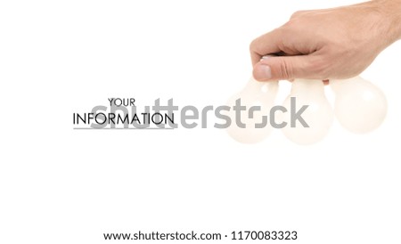 Mans hand bulb on white background isolation