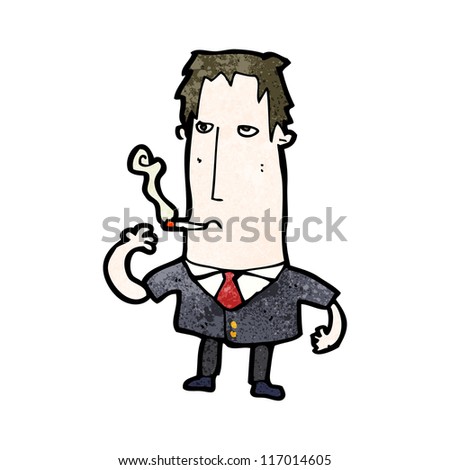 cartoon man smoking cigarette