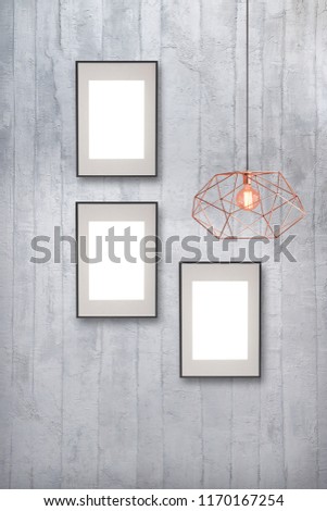 decorative gray wall and frame modern lamp
