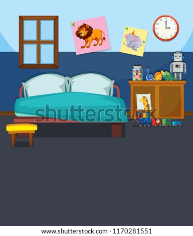 A bedroom interior template illustration
