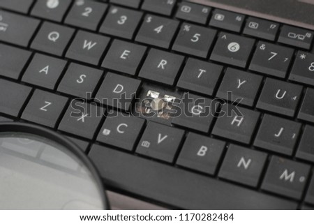 what is the missing letter on the keyboard. Royalty-Free Stock Photo #1170282484