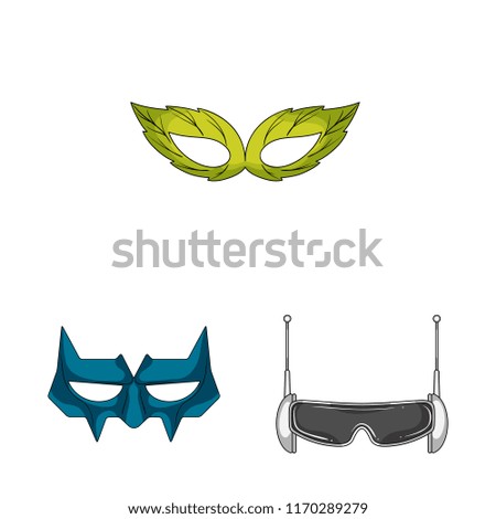 Isolated object of hero and mask icon. Set of hero and superhero vector icon for stock.