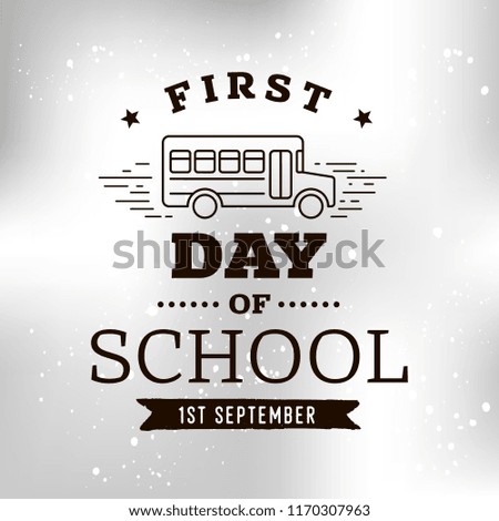 Back to school. Isolated vector element. First day of school logo. Calligraphy, lettering design. Typography for greeting cards, posters, banners.