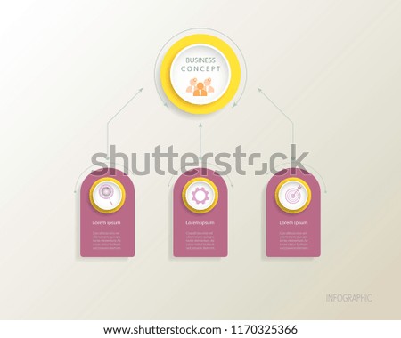 Vector Infographic label template design with icons and 3 options or steps. Infographics for business concept that for presentations banner, workflow layout, process diagram, flow chart, info graph.