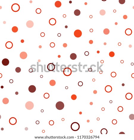 Dark Red vector seamless layout with circle shapes. Abstract illustration with colored bubbles in nature style. Pattern for design of window blinds, curtains.