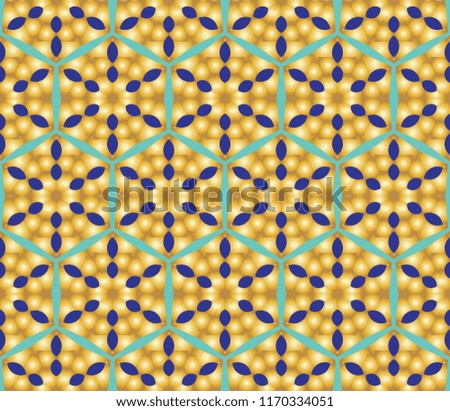 Seamless golden ornament in arabian style. Geometric abstract background. 