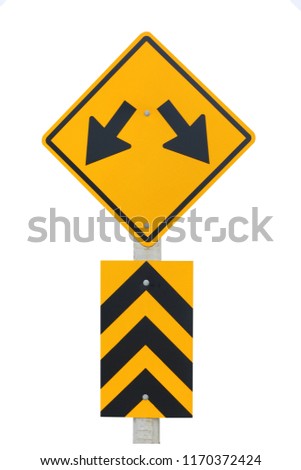 Arrows sign, turn left and right on white background