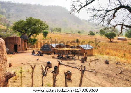 Hand made houses in Ghana, Africa