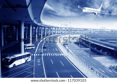 the scene of T3 airport building in beijing  china