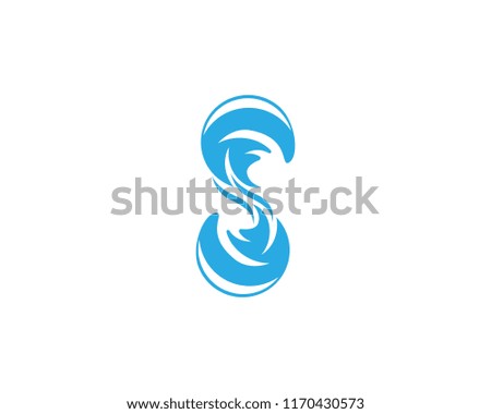 S letter nature water logo vector template