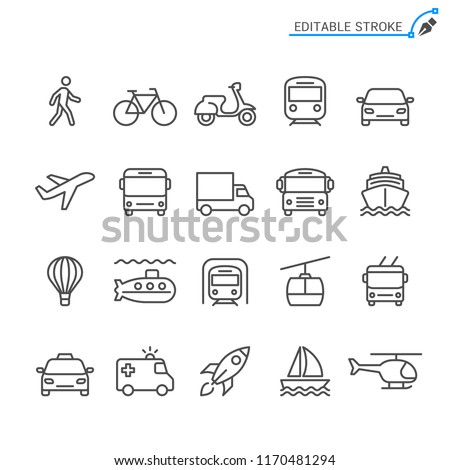 Transportation line icons. Editable stroke. Pixel perfect. Royalty-Free Stock Photo #1170481294