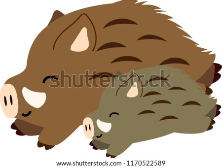 Pop Cute wild boar illustration
