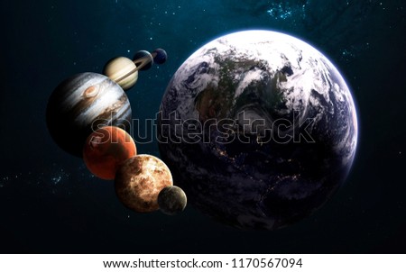 Planets of the Solar system. Science fiction art. Elements of this image furnished by NASA