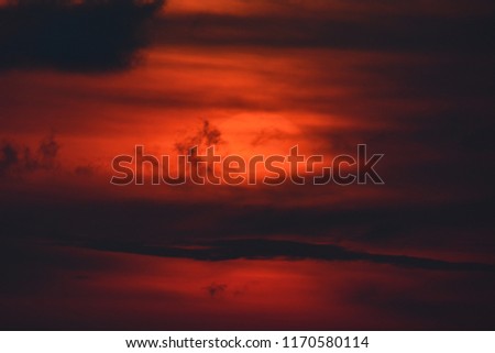 beautiful sunset taken by super telephoto lens