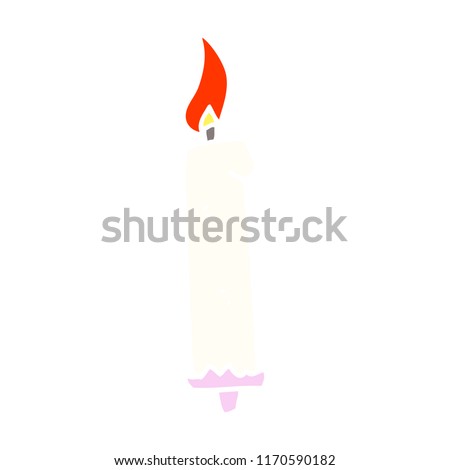 flat color illustration cartoon birthday candle