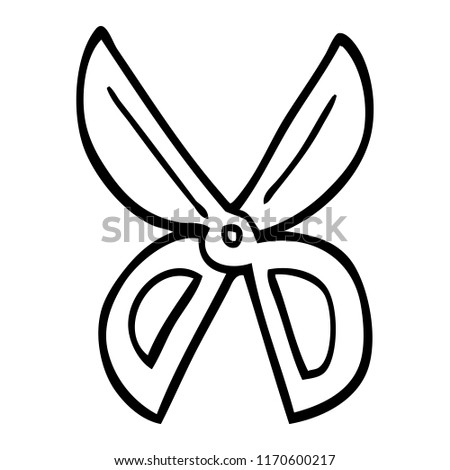 black and white cartoon scissors