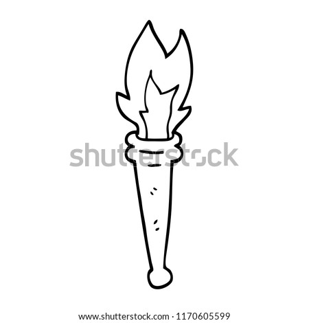black and white cartoon sports torch