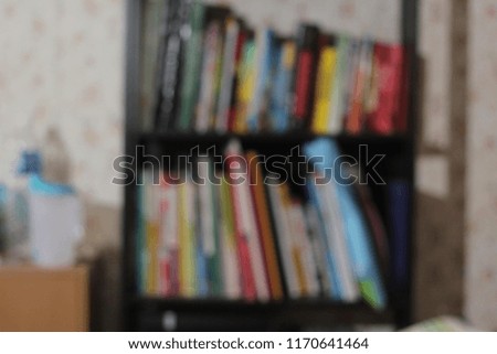 blur background concept of a book shelf