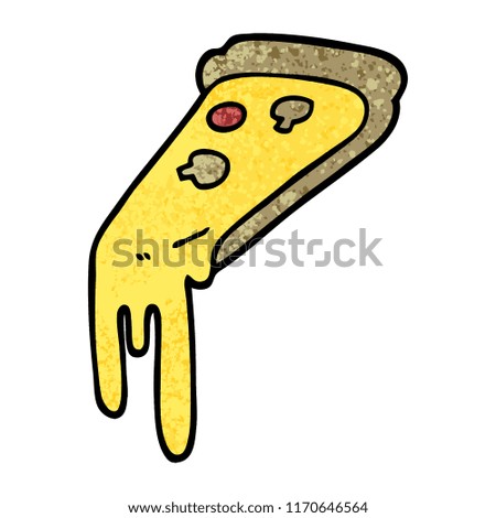grunge textured illustration cartoon pizza slice