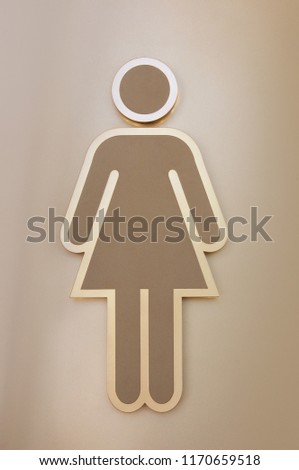 Restroom sign on a toilet door. WC / Toilet icons set. Men and women WC signs for restroom.