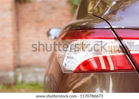 soft focus car red back taillight 