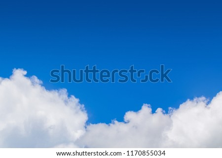 Blue sky and clouds with space for add text above