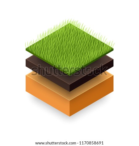 cross section of ground isometric icon. Clipart image isolated on white background
