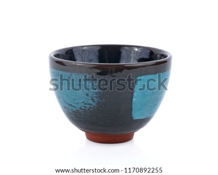 Ceramic bowls on white background