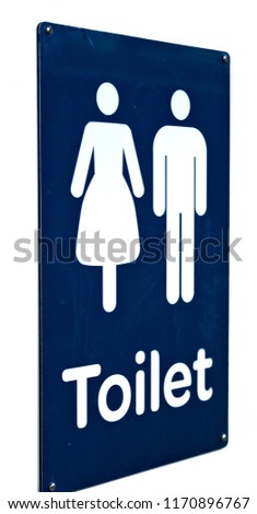 the door of the restroom and the sign for the direction