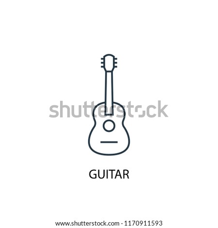 guitar concept line icon. Simple element illustration. guitar concept outline symbol design from Music set. Can be used for web and mobile UI/UX