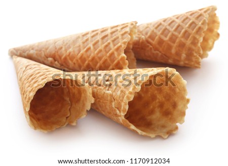 Ice cream cone over white background