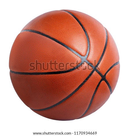 orange basketball ball isolated on white background