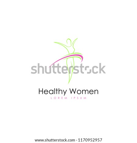 Healthy women logo vector. Healthy poeple logo template