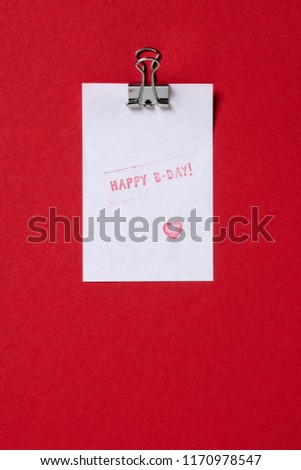 happy birthday love massage card on red background