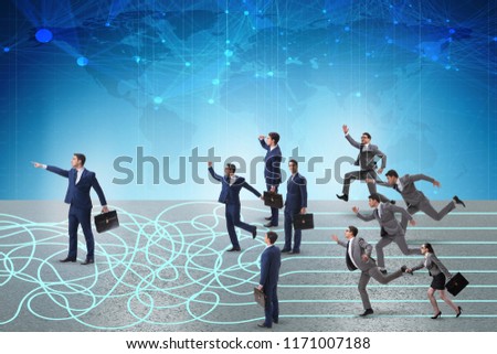 Business people in uncertainty concept
