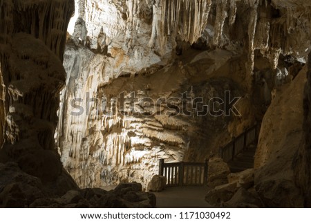 Image of illuminated view of Grotte des Demoiselles in  France, nature